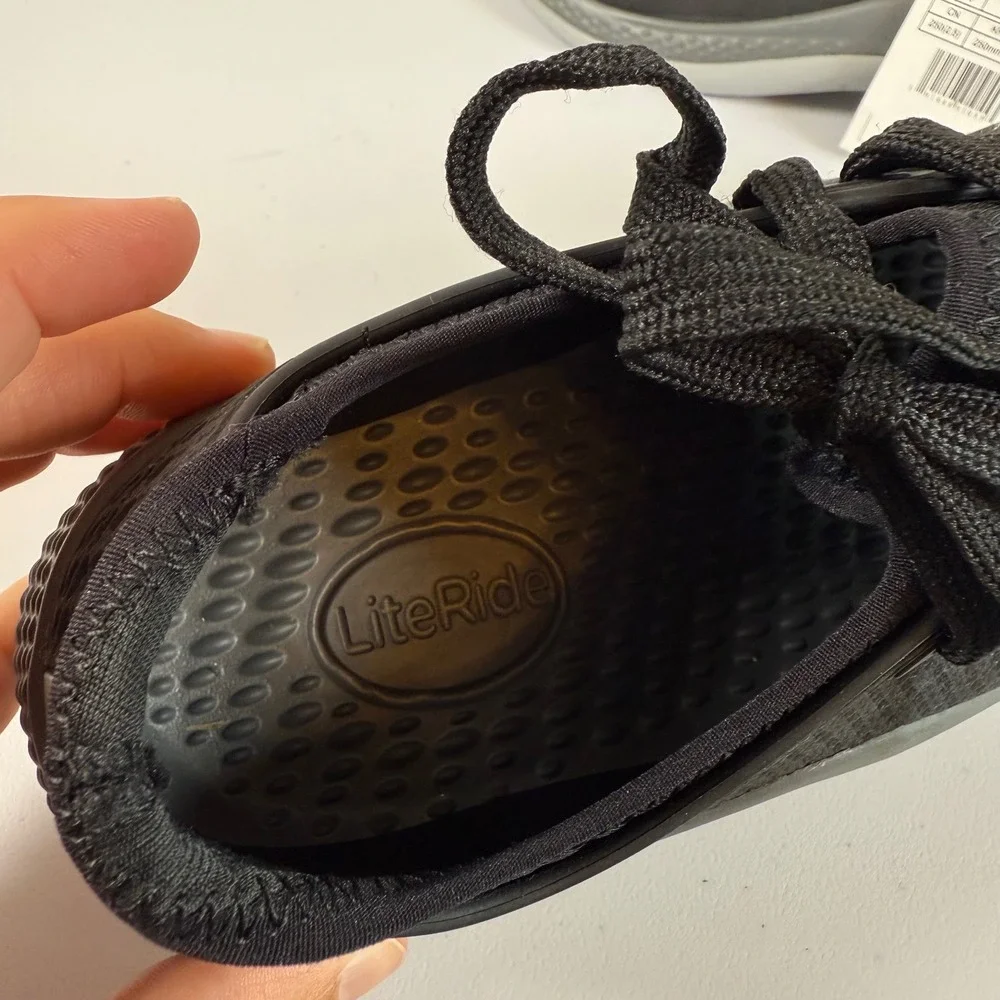 NEW Crocs LiteRide 360 Pacer Sneakers Size 8 Black Lace Up Lightweight NWT